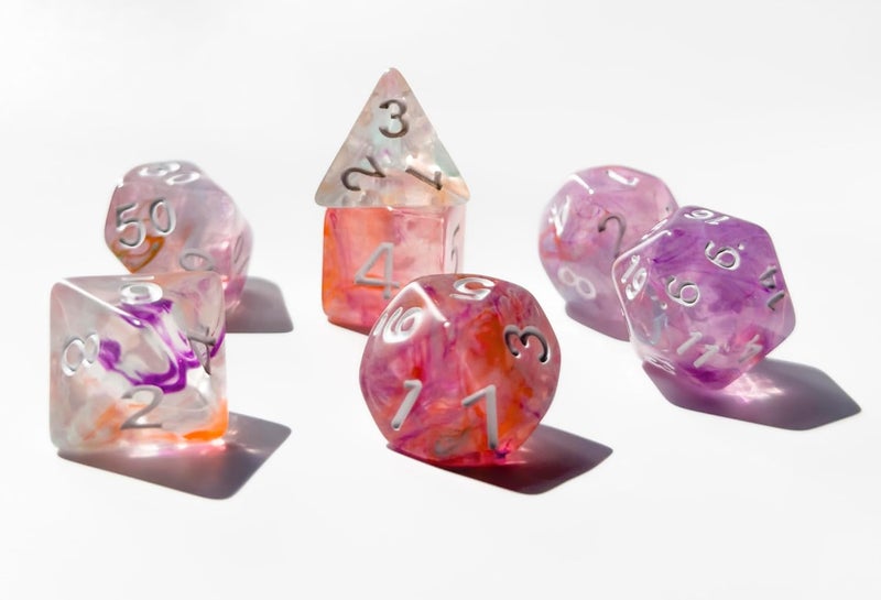 vvpesca Pink DND Dice Set of 7 – Polyhedral Dice Set for TTRPGs,Dungeons and Dragons,Role Playing Games and Other Table Games– D20 System Dice (Pink Glow) - Image 4